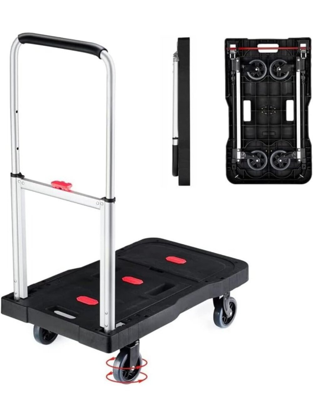 Heavy-Duty Folding Hand Truck Dolly Cart - 330 lb Capacity, Portable & Versatile